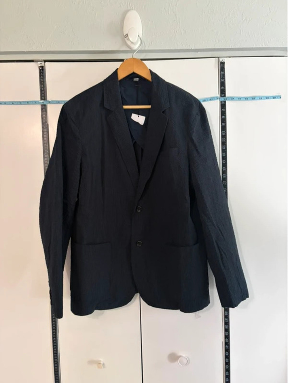 Goodfellow & Co Kenwood Men’s Blazer Sz L Navy Seersucker Cotton NWT Lightweight
